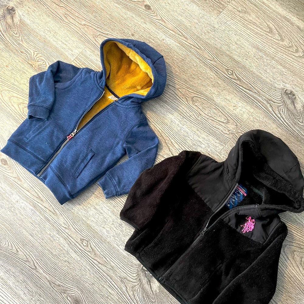 toddler boys sz 3t warm fur zipper jackets bundle of 2